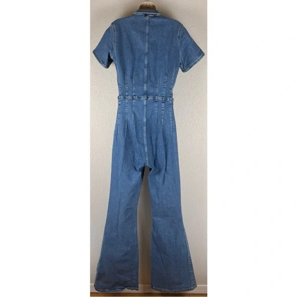 Free People We The Free Women's Jayde Flare Jumpsuit, Sunburst Blue, size XL - Picture 6 of 16